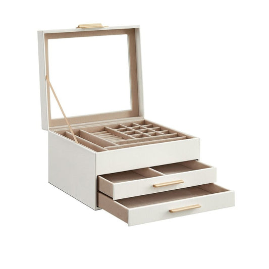 SONGMICS Boîtes à bijoux blanc cassé