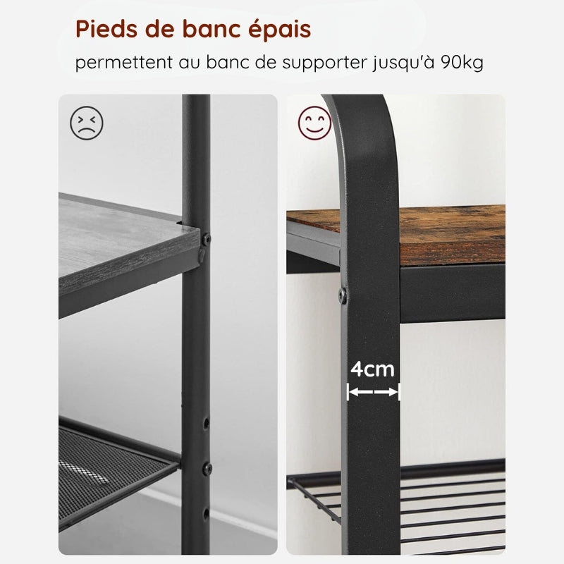 VASAGLE Porte-manteau avec banc à chaussures pour entrée