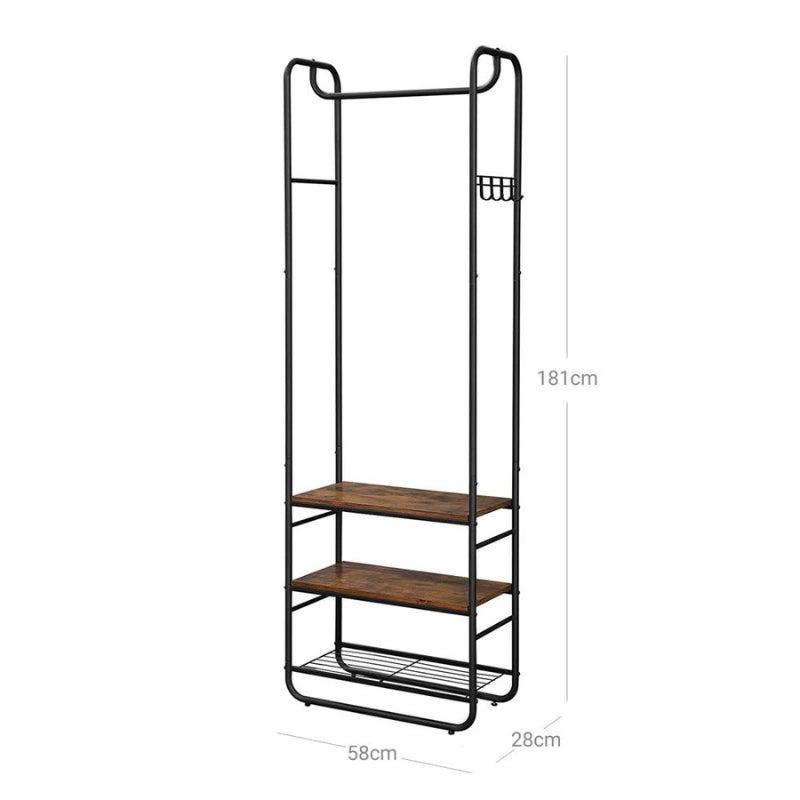 VASAGLE Portemanteau avec banc de chaussure pour chambre