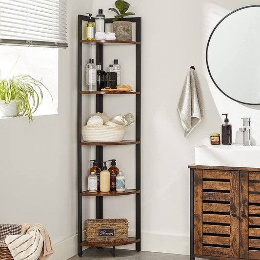 VASAGLE Étagère d'angle 5 niveaux en bois