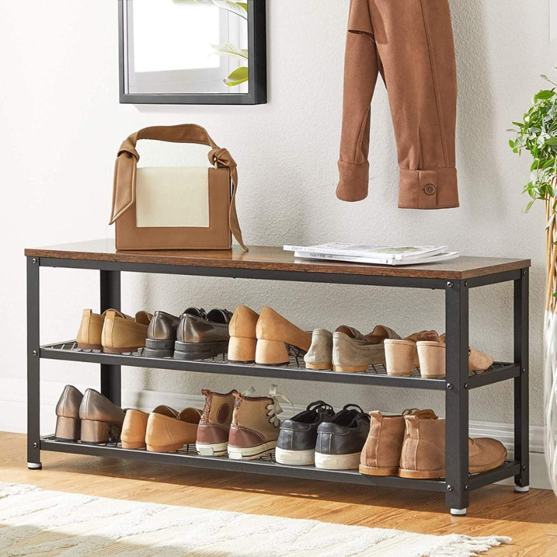 VASAGLE Banc à chaussures 2 niveaux
