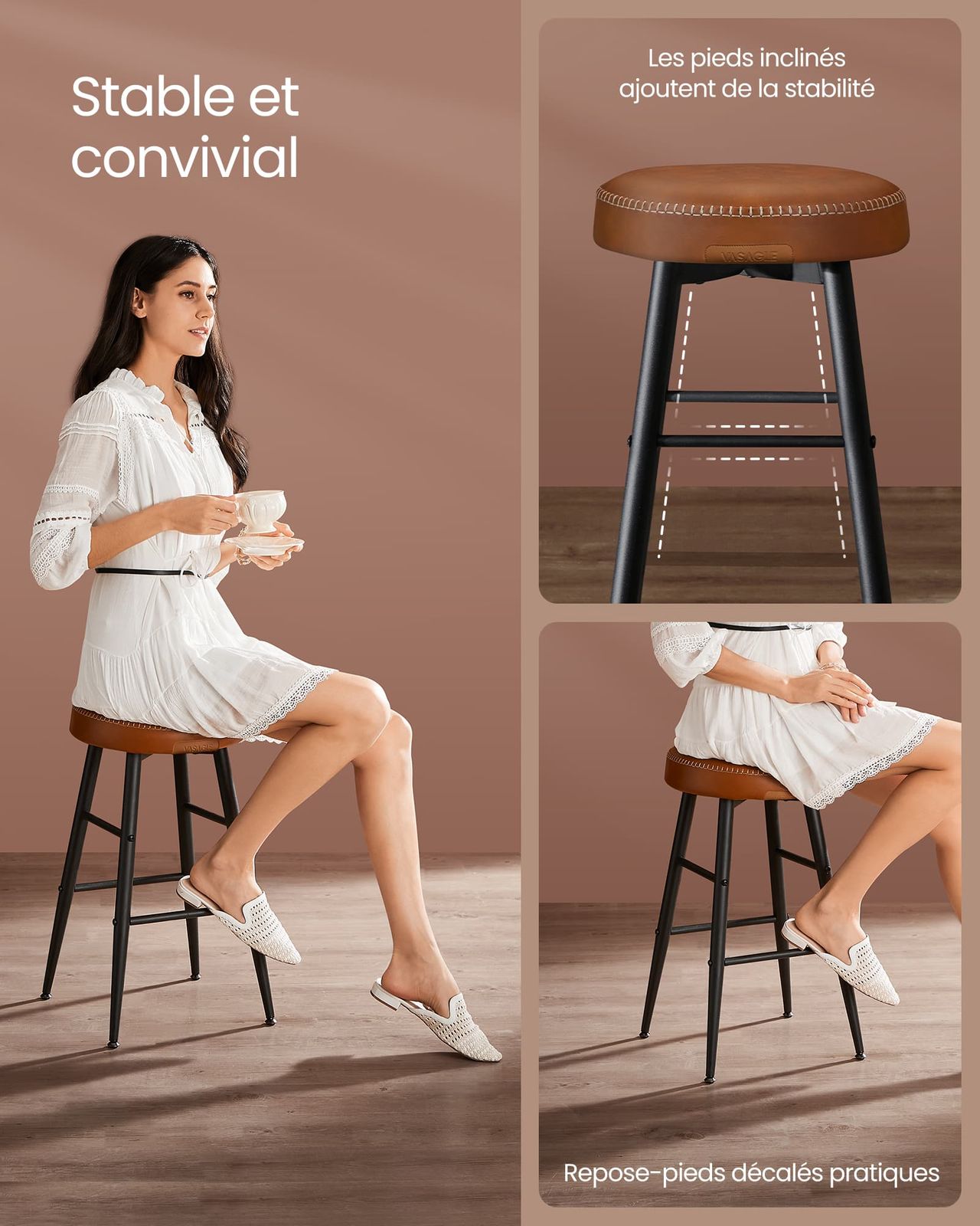 VASAGLE Tabouret de Bar