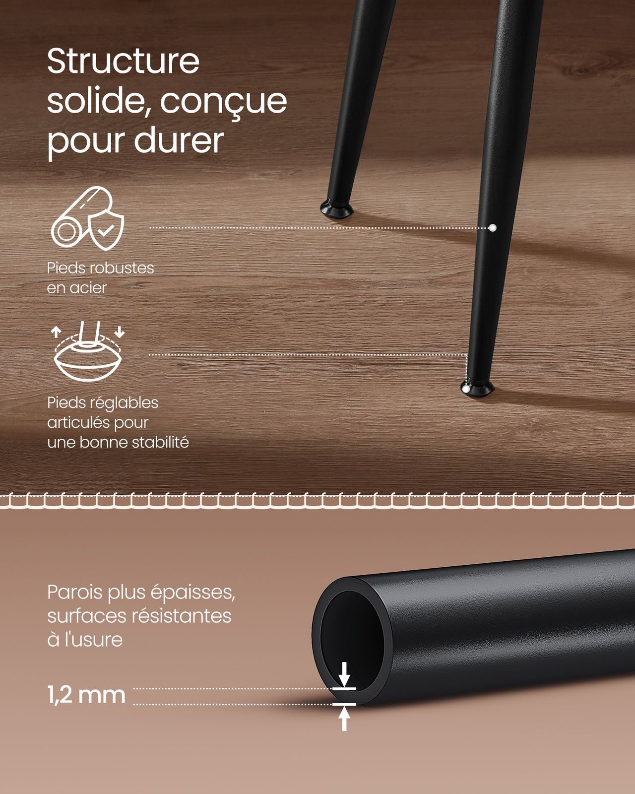 VASAGLE 2 Chaises de salle à manger