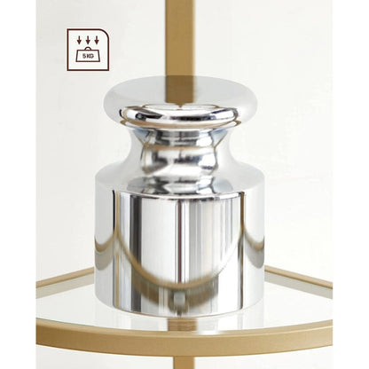 VASAGLE Étagère d’angle à 5 niveaux doré