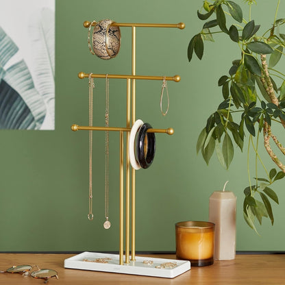 SONGMICS Support porte-bijoux doré