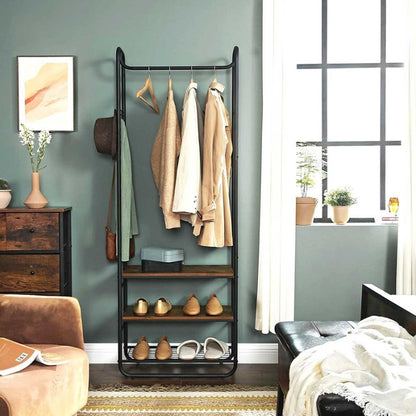 VASAGLE Portemanteau avec banc de chaussure pour chambre