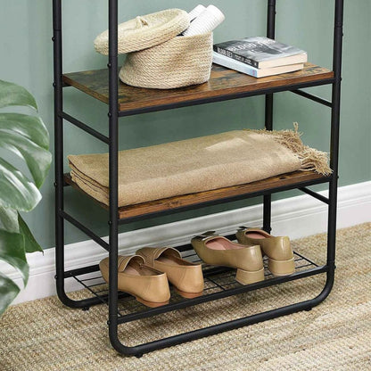 VASAGLE Portemanteau avec banc de chaussure pour chambre