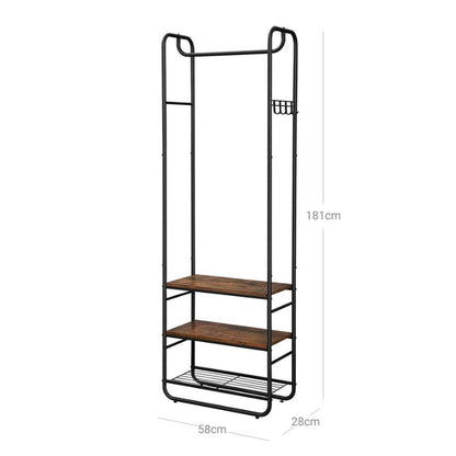 VASAGLE Portemanteau avec banc de chaussure pour chambre