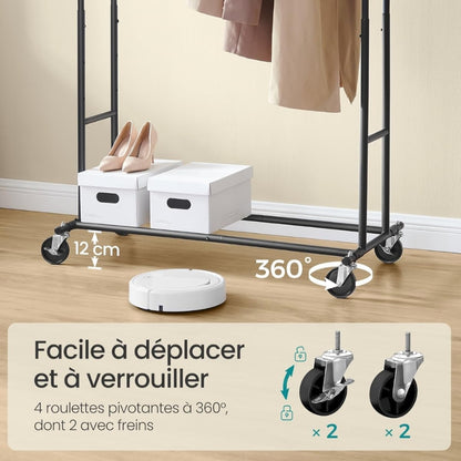 SONGMICS double porte-manteau extensible