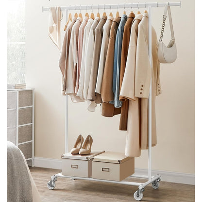 SONGMICS Porte-Manteau à Roulettes Extensible