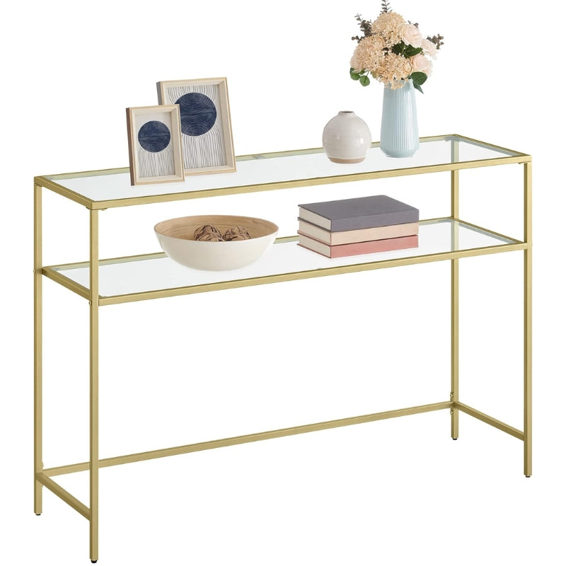 Table console dorée 2 niveaux