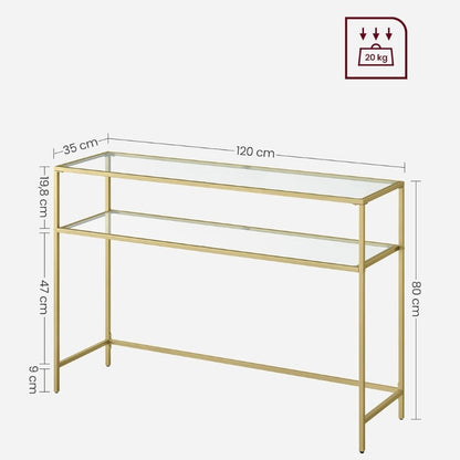Table console dorée 2 niveaux