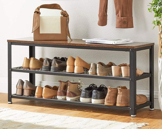 VASAGLE Banc à chaussures 2 niveaux
