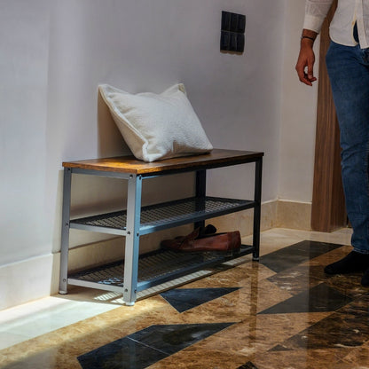 VASAGLE Banc à chaussures 2 niveaux