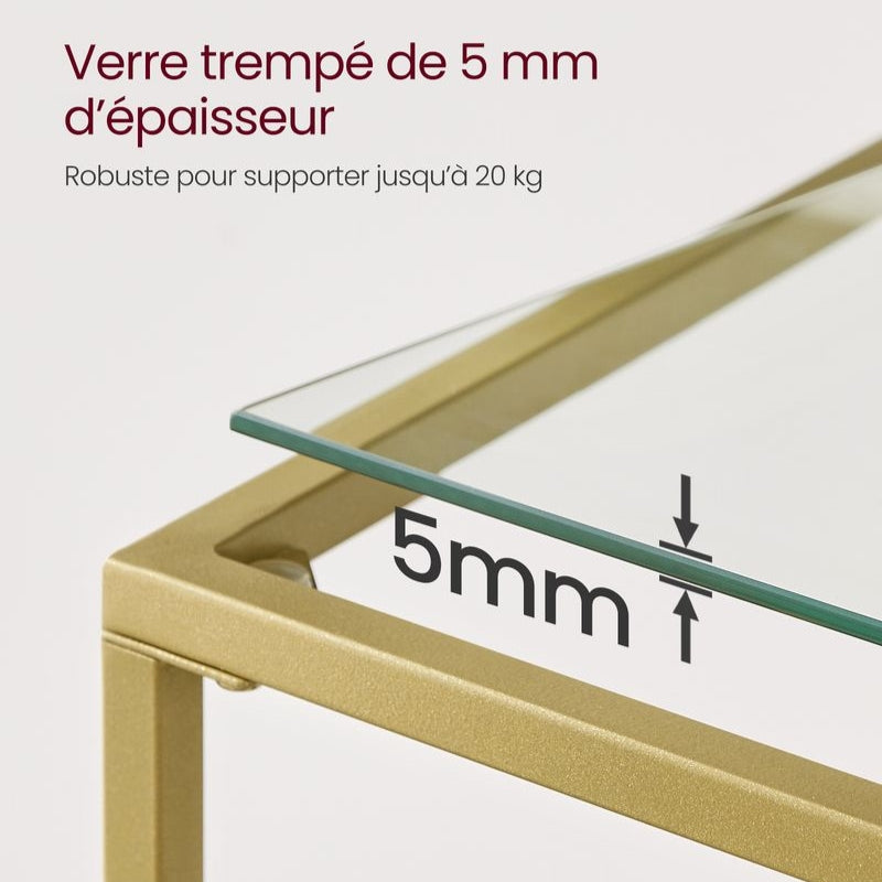 Table console dorée 2 niveaux