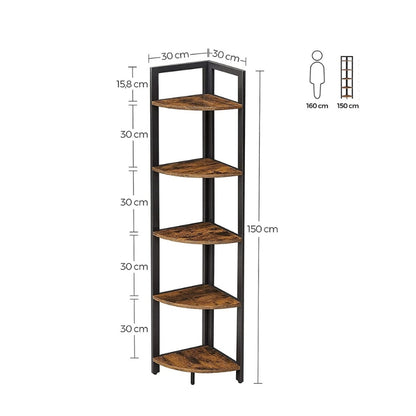 VASAGLE Étagère d'angle 5 niveaux en bois