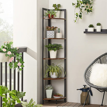 VASAGLE Étagère d'angle 5 niveaux en bois