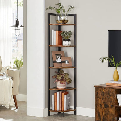 VASAGLE Étagère d'angle 5 niveaux en bois