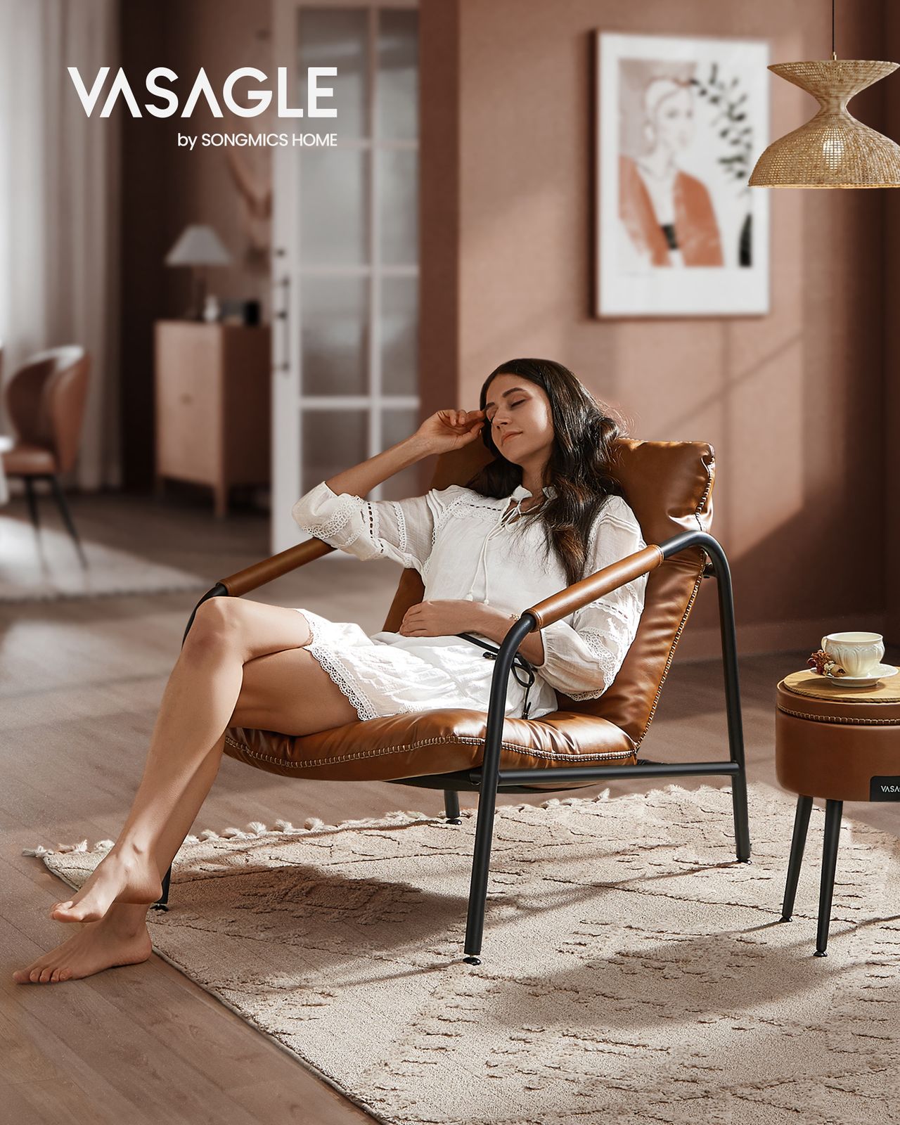 VASAGLE Fauteuil d’Appoint avec Accoudoirs