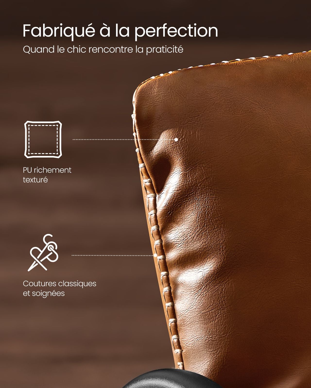 VASAGLE Fauteuil d’Appoint avec Accoudoirs