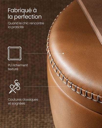 VASAGLE Pouf de Rangement