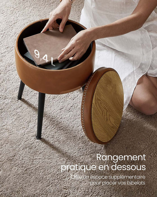 VASAGLE Pouf de Rangement